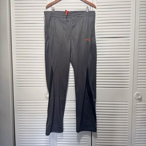 Spalding Mens Grey With Black Elastic Band Striped Straight Joggers Size L